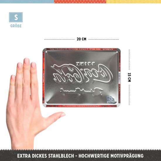 Placă metalică 15 x 20 - Coca-Cola - Red Refresh Yourself - Sigla Rosie - Racoreste - Te
