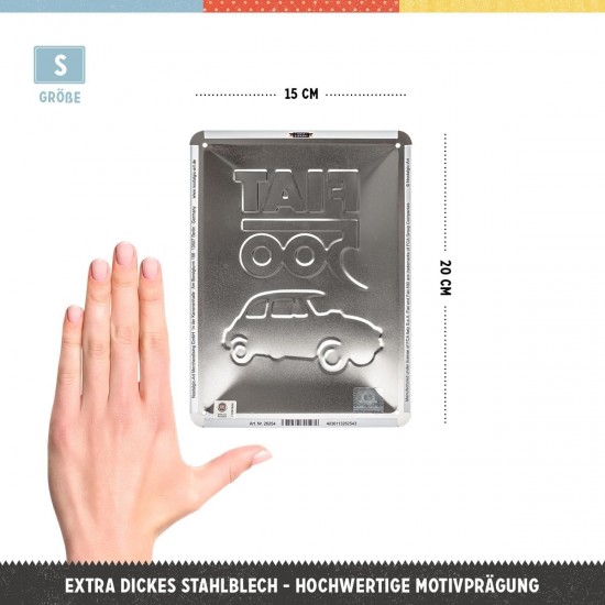 Placă metalică 15 x 20 - Fiat 500