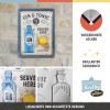 Placă metalică 15 x 20 - Gin n Tonic Served Here - Gin Tonic Servit Aici