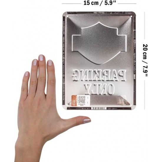 Placă metalică 15 x 20 - Harley-Davidson Parking Only - Parcare Doar pentru Harley-Davidson
