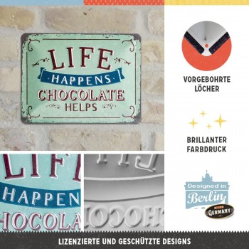 Placă metalică 15 x 20 - Life Happens - Chocolate Helps - Viata Se Intampla - Ciocolata Ajuta Placă metalică 15 x 20 - Life Happens - Chocolate Helps - Viata Se Intampla - Ciocolata Ajuta