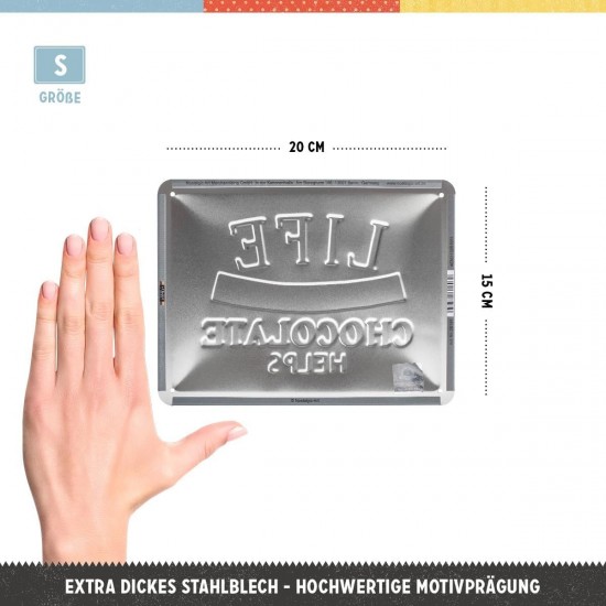 Placă metalică 15 x 20 - Life Happens - Chocolate Helps - Viata Se Intampla - Ciocolata Ajuta Placă metalică 15 x 20 - Life Happens - Chocolate Helps - Viata Se Intampla - Ciocolata Ajuta