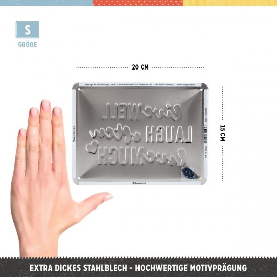 Placă metalică 15 x 20 - Live Laugh Love - Traieste Rade Iubeste