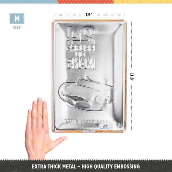 Placă metalică 20 x 30 - 24H Le Mans - Red Car 1963 - Masina Rosie 1963