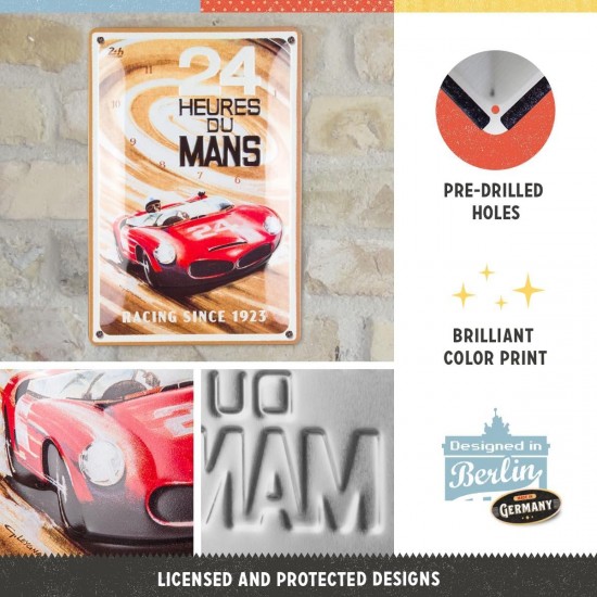 Placă metalică 20 x 30 - 24H Le Mans - Red Car 1963 - Masina Rosie 1963