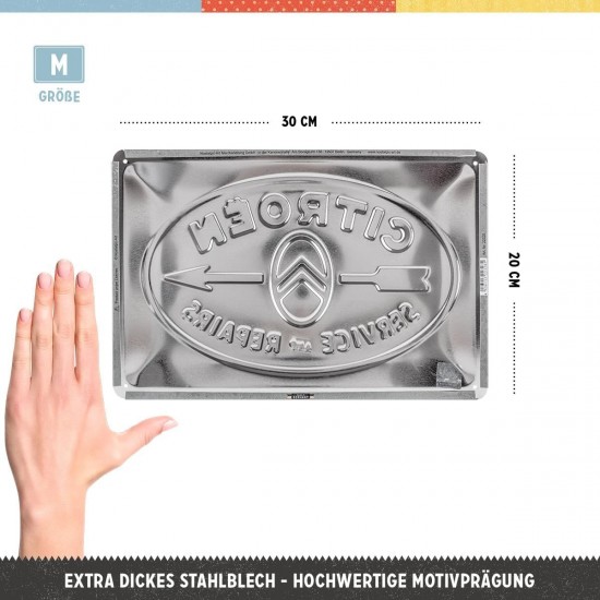 Placă metalică 20 x 30 - Citroen - Service ; Repairs - Citroen - Service și Reparatii