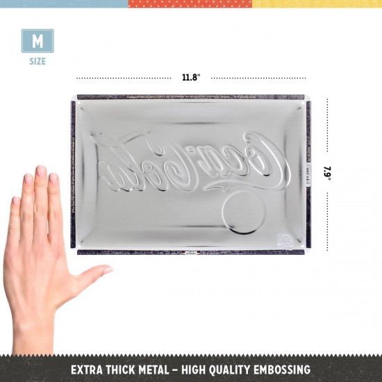 Placă metalică 20 x 30 - Coca-Cola - Logo Yellow - Sigla pe Fundal Galben