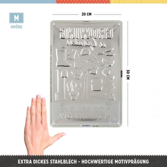 Placă metalică 20 x 30 - Growing A Garden - Sa Ingrijesti O Gradina