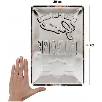 Placă metalică 20 x 30 - Harley-Davidson Garage - Garaj