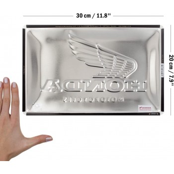 Placă metalică 20 x 30 - Honda Mc - Motorcycles Gold - Sigla Honda Moto pe Auriu