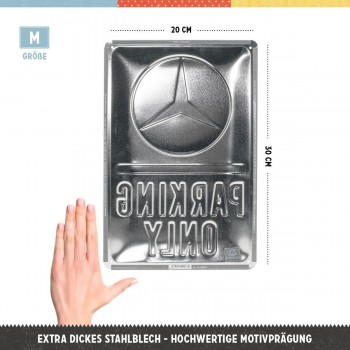 Placă metalică 20 x 30 - Mercedes-Benz Parking Only - Parcare Doar pentru Mercedes-Benz