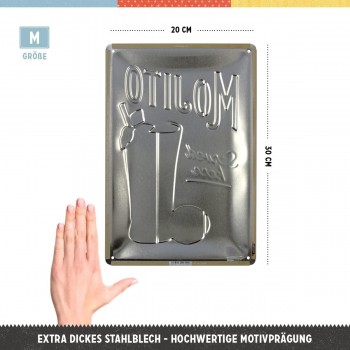 Placă metalică 20 x 30 - Mojito Served Here - Mojito Servit Aici