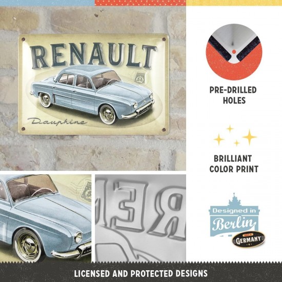 Placă metalică 20 x 30 - Renault Dauphine