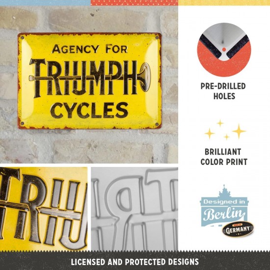 Placă metalică 20 x 30 - Triumph Agency For Cycles - Agentia Motocicletelor