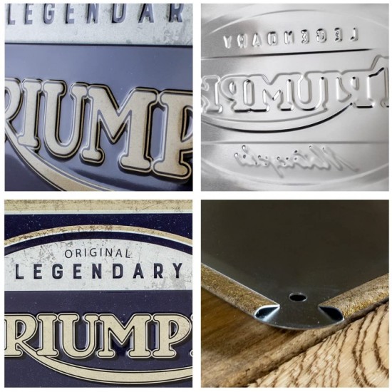 Placă metalică 20 x 30 - Triumph - Legendary Motorcycles - Motociclete Legendare