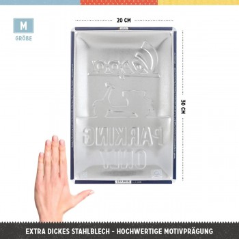Placă metalică 20 x 30 - Vespa - Parking Only - Parcare Doar pentru Vespa