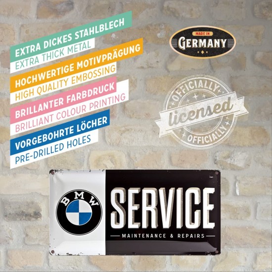 Placă metalică 25 x 50 - BMW - Service