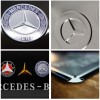 Placă metalică 25 x 50 - Mercedes-Benz Logo Evolution - Evolutia Siglei