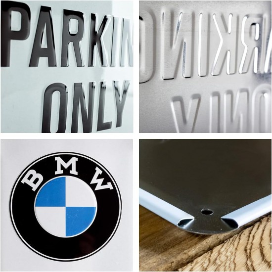 Placă metalică 30 x 40 - BMW - Parking Only White - Parcare Doar pentru BMW - Alb Placă metalică 30 x 40 - BMW - Parking Only White - Parcare Doar pentru BMW - Alb
