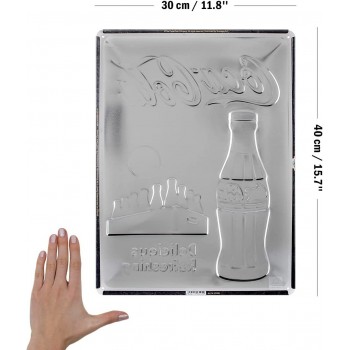 Placă metalică 30 x 40 - Coca-Cola - în Bottles Yellow - Imbuteliat în Sticla - Galben