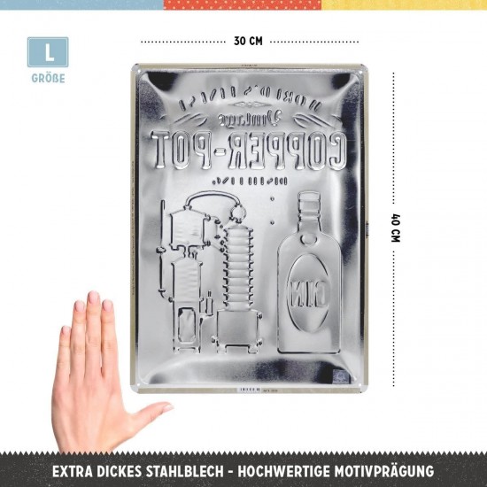 Placă metalică 30 x 40 - Copper Pot Gin - Gin la Butelie de Cupru