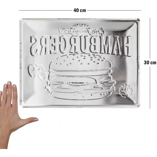 Placă metalică 30 x 40 - Hamburgers