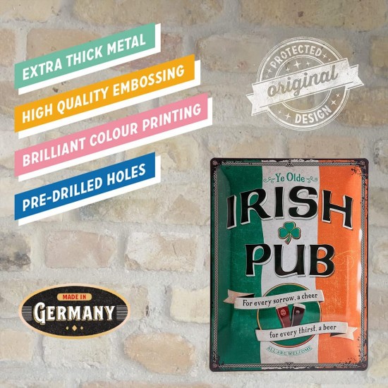 Placă metalică 30 x 40 - Irish Pub - Crasma Irlandeza