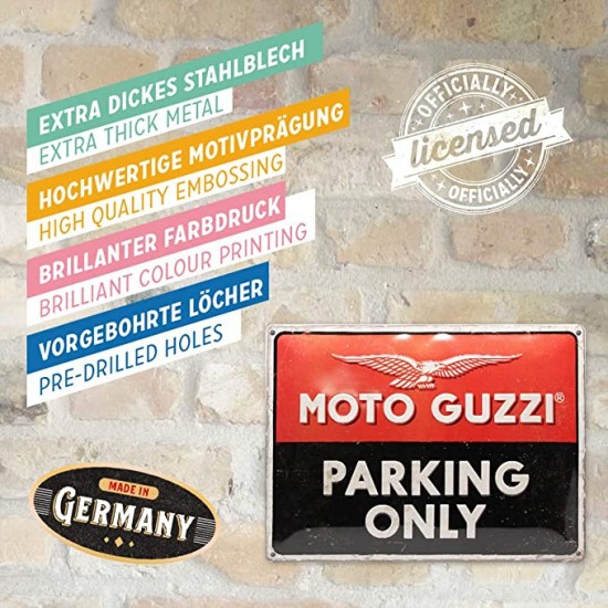 Placă metalică 30 x 40 - Moto Guzzi - Parking Only - Parcare Doar pentru Moto Guzzi Placă metalică 30 x 40 - Moto Guzzi - Parking Only - Parcare Doar pentru Moto Guzzi