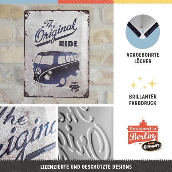 Placă metalică 30 x 40 - Volkswagen Bulli The Original Ride - Masina Originală Placă metalică 30 x 40 - Volkswagen Bulli The Original Ride - Masina Originală