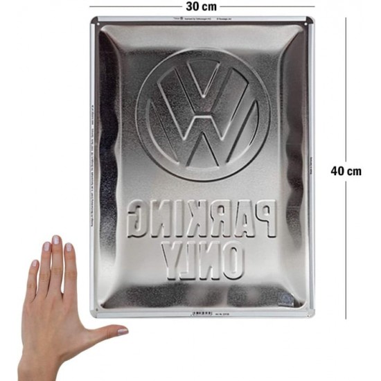 Placă metalică 30 x 40 - Volkswagen - Parking Only - Parcare Doar pentru Volkwagen