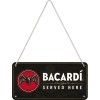 Placă metalică cu Șnur 10 x 20 - Bacardi - Servit Aici