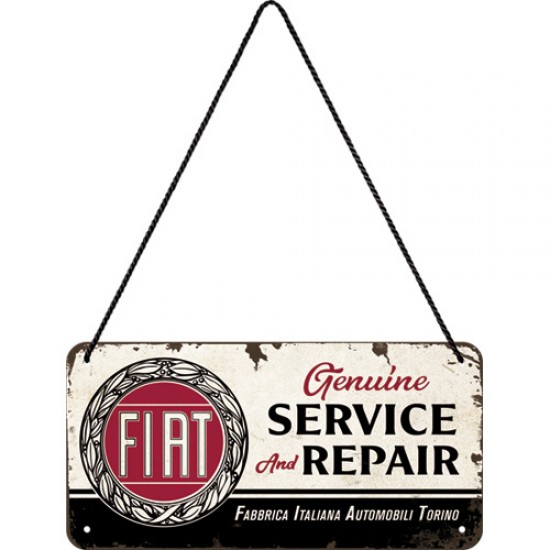Placă metalică cu Șnur 10 x 20 - Fiat - Service ; Reparatii