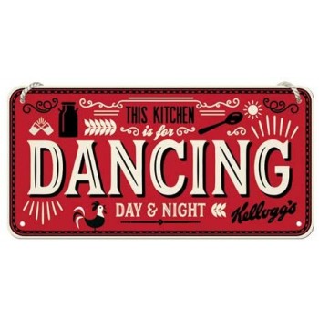 Placă metalică cu Șnur 10 x 20 - Kellogg'S - This Kitchen Is For Dancing Placă metalică cu Șnur 10 x 20 - Kellogg'S - This Kitchen Is For Dancing
