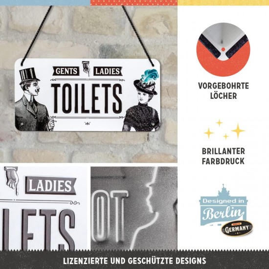 Placă metalică cu Șnur 10 x 20 - Toilets - Toalete Placă metalică cu Șnur 10 x 20 - Toilets - Toalete