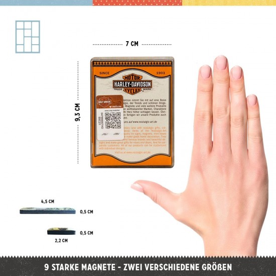 Set magneți Harley-Davidson Genuine Motorcycles Milwaukee - Motociclete Autentice Din Milwaukee