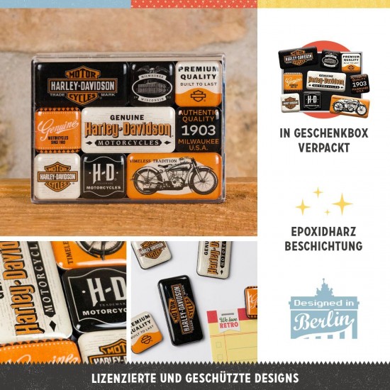 Set magneți Harley-Davidson Genuine Motorcycles Milwaukee - Motociclete Autentice Din Milwaukee