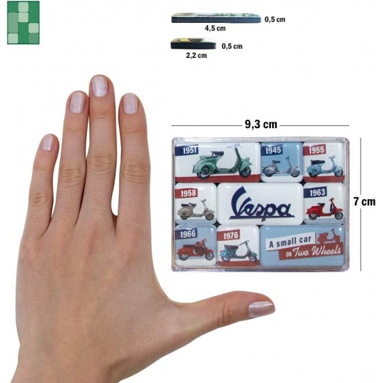 Set magneți Vespa Model Chart - Diagrama cu Modele