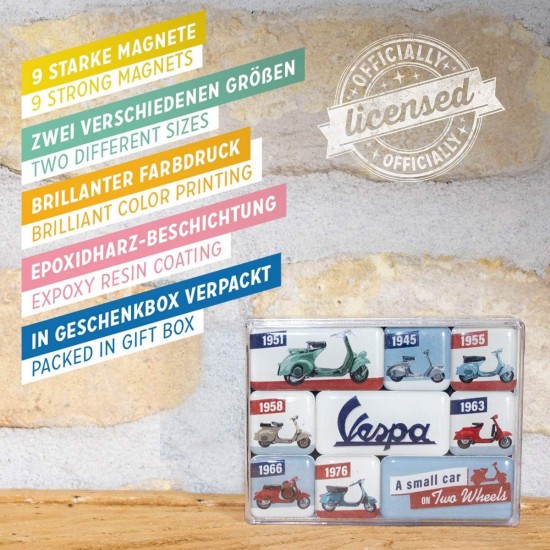 Set magneți Vespa Model Chart - Diagrama cu Modele