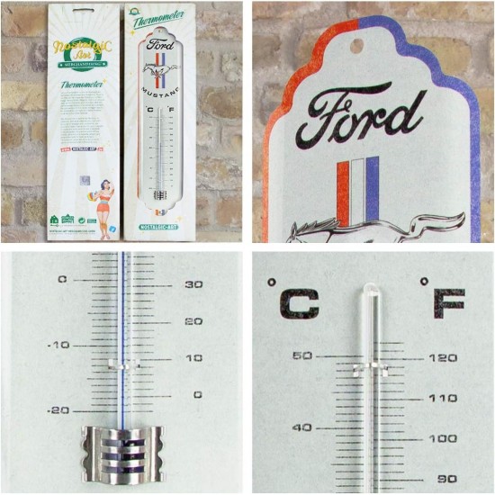 Termometru Ford Mustang - Horse n Stripes Logo - Sigla cu Cal și Dungi
