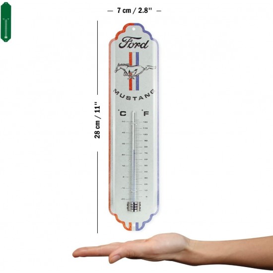 Termometru Ford Mustang - Horse n Stripes Logo - Sigla cu Cal și Dungi