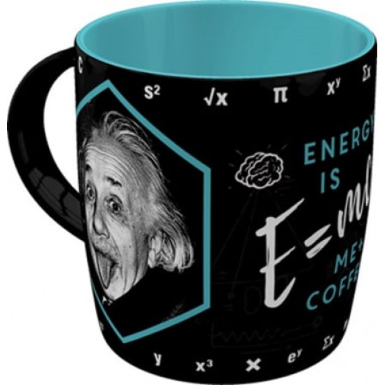Cană ceramică 330ml -  Einstein - Energy = Me + Coffee (Energie = Eu + Cafea)