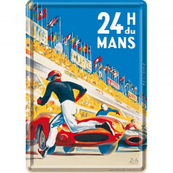Carte Poștală metalică - 24H Le Mans Racing Poster Blue - Afis Albastru Al Cursei Lemans
