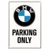 Carte Poștală metalică - BMW - Parking Only - Parcare Doar pentru BMW