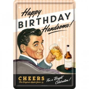 Carte Poștală metalică - Happy Birthday Man - la Multi Ani! - Barbat