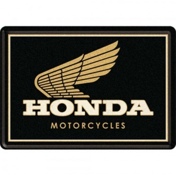 Carte Poștală metalică - Honda Mc Motorcycles Gold - Sigla Honda Moto pe Auriu