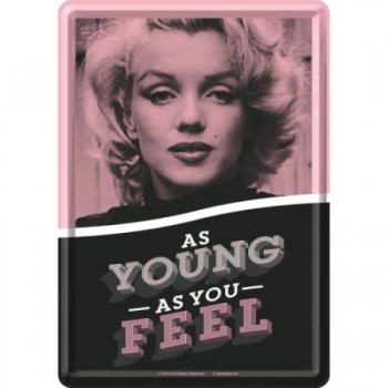Carte Poștală metalică - Marilyn Monroe - As Young As You Feel - Cat de Tanar Te Simti Tu