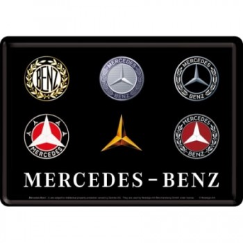 Carte Poștală metalică - Mercedes-Benz Logo Evolution - Evolutia Siglei Mercedes-Benz