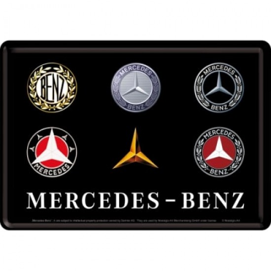 Carte Poștală metalică - Mercedes-Benz Logo Evolution - Evolutia Siglei Mercedes-Benz Carte Poștală metalică - Mercedes-Benz Logo Evolution - Evolutia Siglei Mercedes-Benz