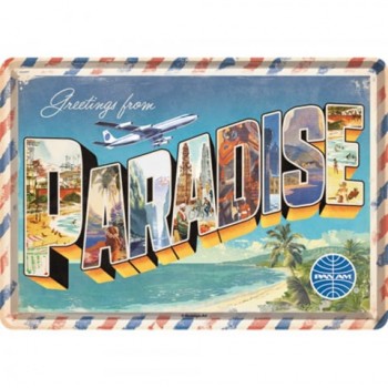 Carte Poștală metalică - Pan Am Paradise - Paradisul Pan Am