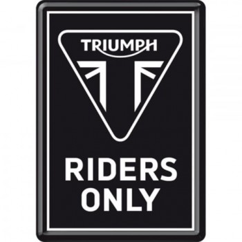 Carte Poștală metalică - Triumph Riders Only - Doar Soferi de Triumph